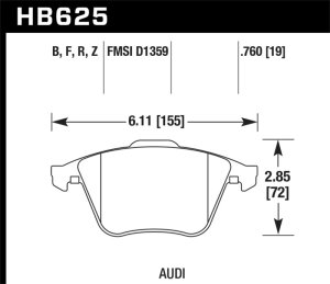 Audi S3 Brake Pads - Front - Hawk Performance - HPS 5.0 - `01-`10